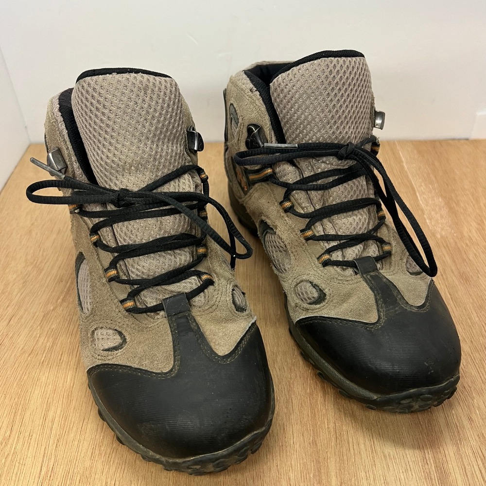MERRELL Chameleon Mid Waterproof Kids Hiking Boots 6.5 Kangaroo Boa Grey J80033